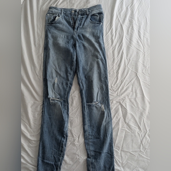Super High Rise Guess Distressed Skinny Jeans - Picture 1 of 4